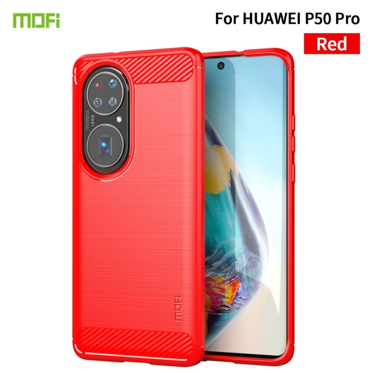 MOFI Gentleness Series Brushed Texture Carbon Fiber Soft TPU Case, For Huawei P50 Pro, For Xiaomi Mi 11 Ultra, For OnePlus 8