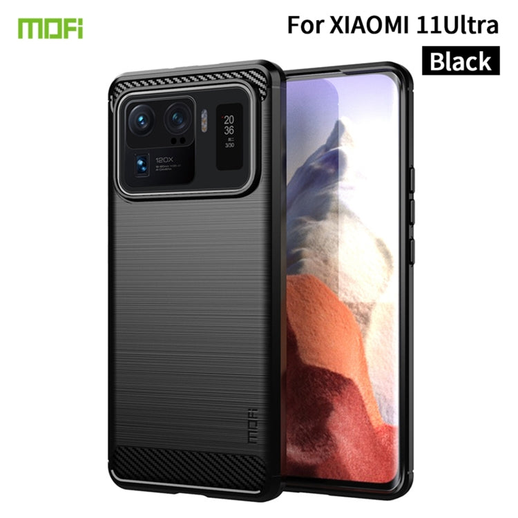 MOFI Gentleness Series Brushed Texture Carbon Fiber Soft TPU Case, For Huawei P50 Pro, For Xiaomi Mi 11 Ultra, For OnePlus 8