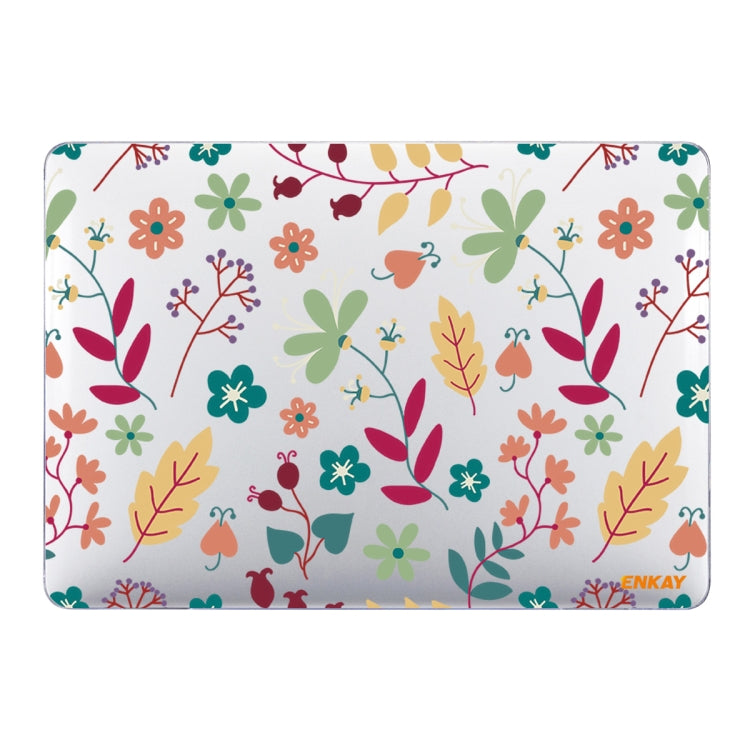 ENKAY Flower Series Pattern Laotop Protective Crystal Case For MacBook Pro 16.2 inch A2485 2021