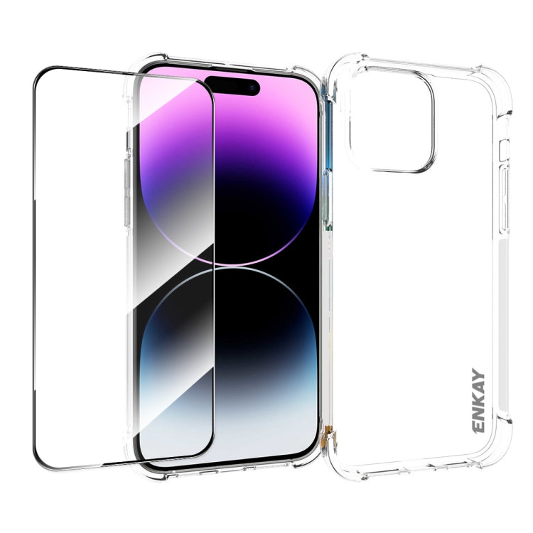 ENKAY Hat-Prince Transparent TPU Shockproof Phone Case with Glass Film