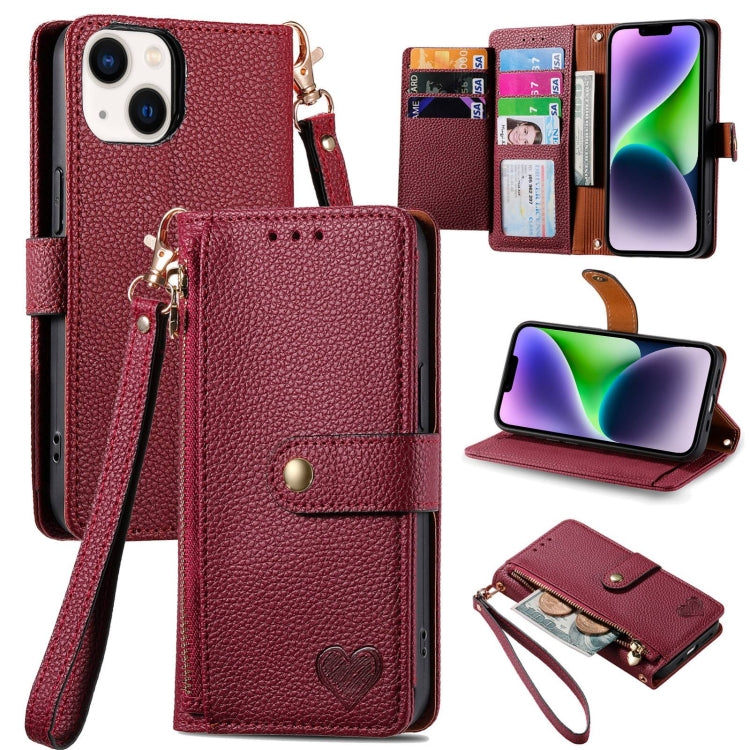 Love Zipper Lanyard Leather Phone Case, Series 2