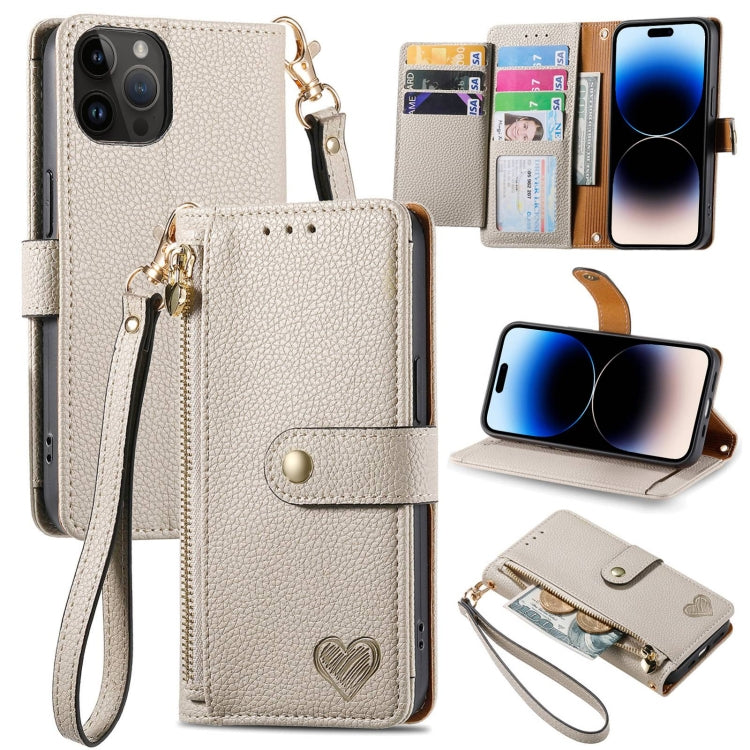 Love Zipper Lanyard Leather Phone Case, Series 4