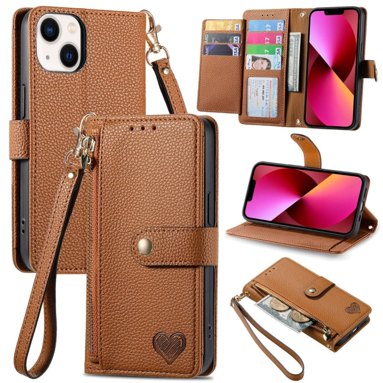 Love Zipper Lanyard Leather Phone Case, Series 6