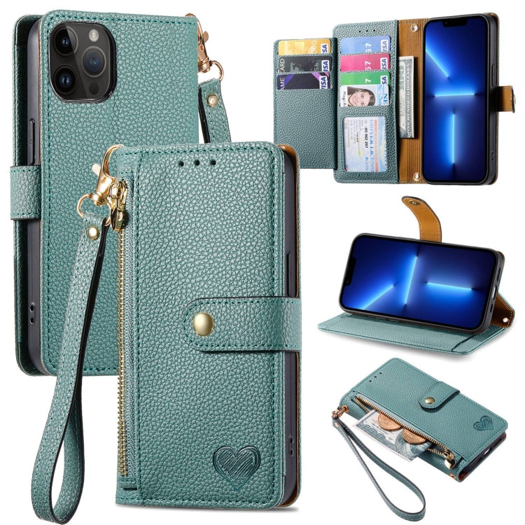 Love Zipper Lanyard Leather Phone Case, Series 1