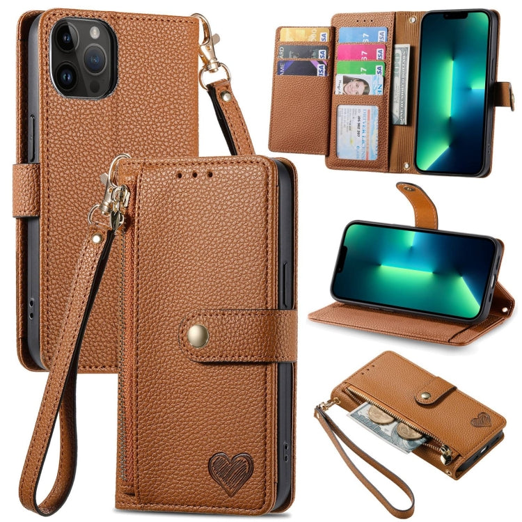 Love Zipper Lanyard Leather Phone Case, Series 2