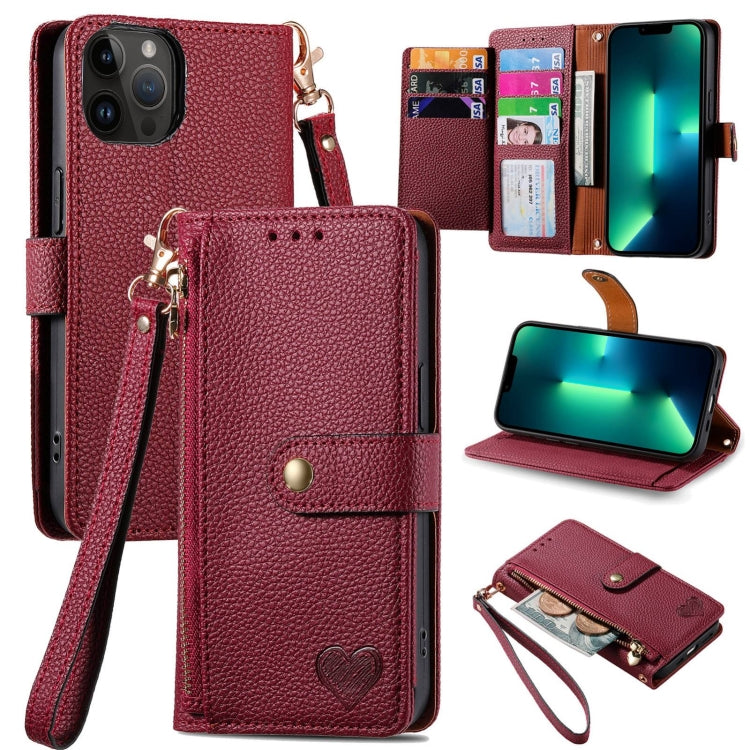 Love Zipper Lanyard Leather Phone Case, Series 2