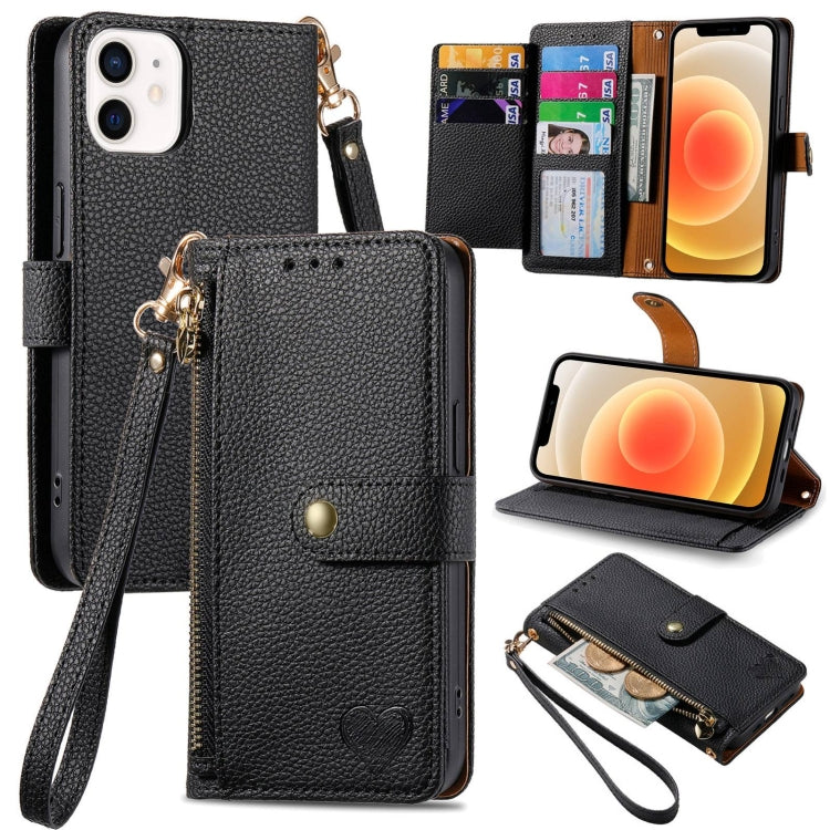 Love Zipper Lanyard Leather Phone Case, Series 6