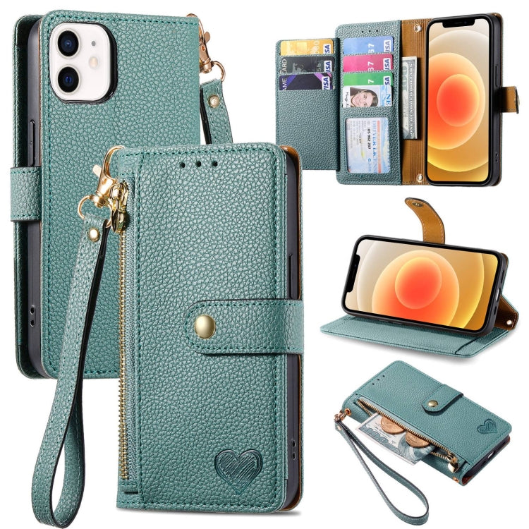 Love Zipper Lanyard Leather Phone Case, Series 6