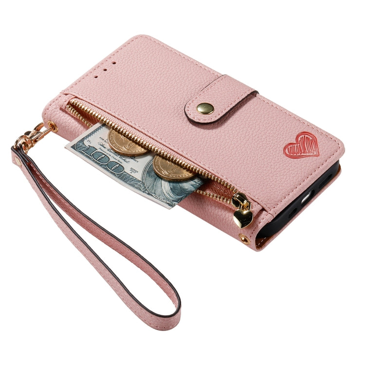 Love Zipper Lanyard Leather Phone Case, Series 1