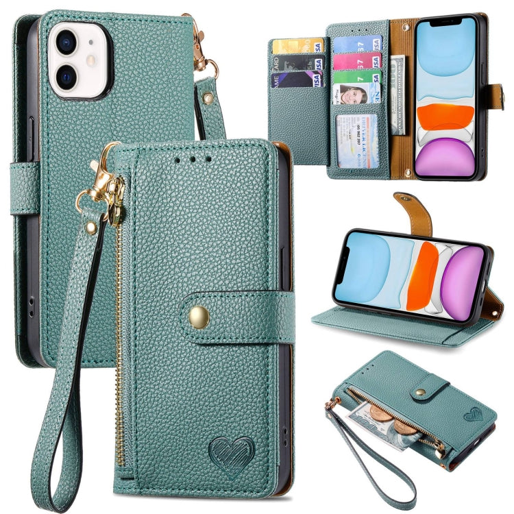 Love Zipper Lanyard Leather Phone Case, Series 1