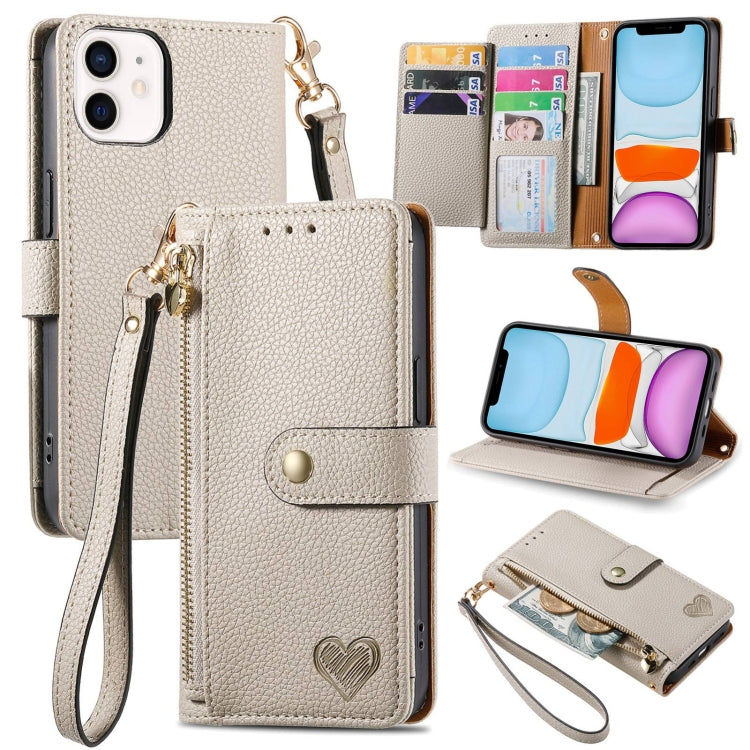 Love Zipper Lanyard Leather Phone Case, Series 1