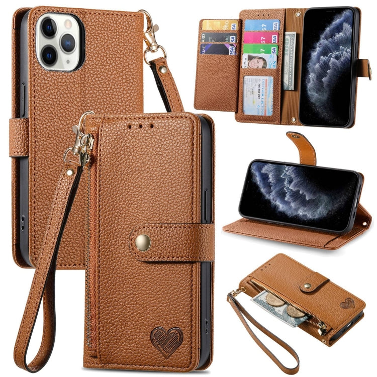 Love Zipper Lanyard Leather Phone Case, Series 2