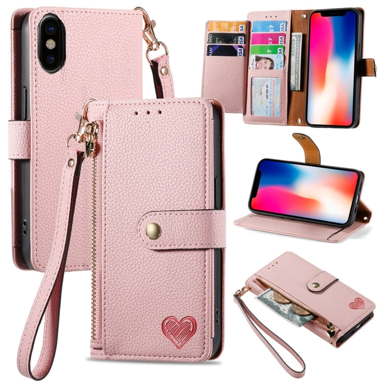 Love Zipper Lanyard Leather Phone Case, Series 2