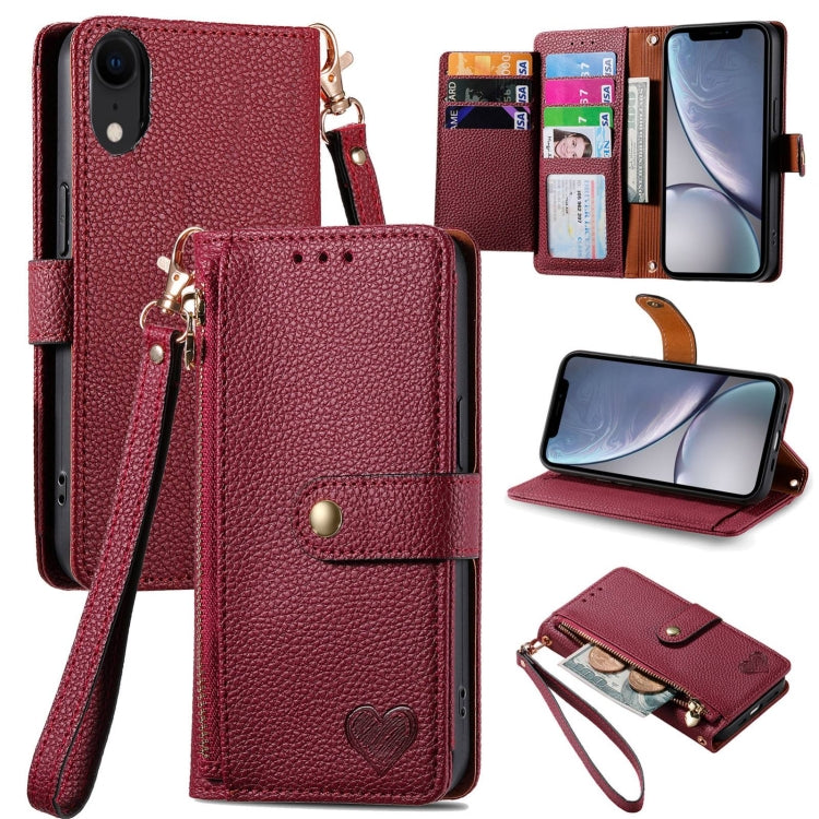 Love Zipper Lanyard Leather Phone Case, Series 1