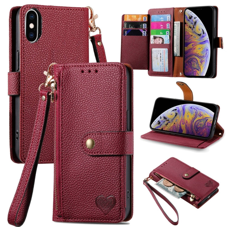 Love Zipper Lanyard Leather Phone Case, Series 3