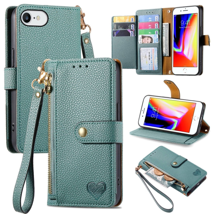 Love Zipper Lanyard Leather Phone Case, Series 1