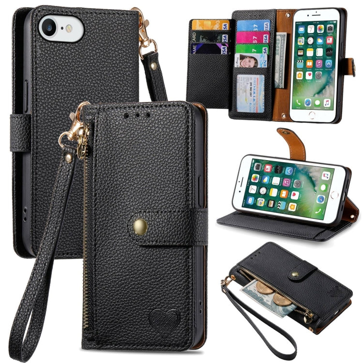 Love Zipper Lanyard Leather Phone Case, Series 6