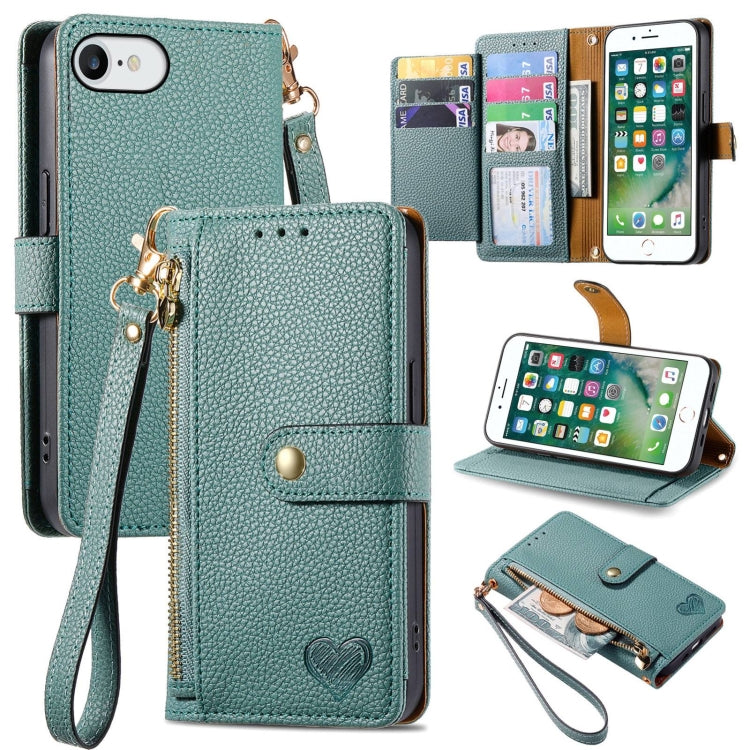 Love Zipper Lanyard Leather Phone Case, Series 6