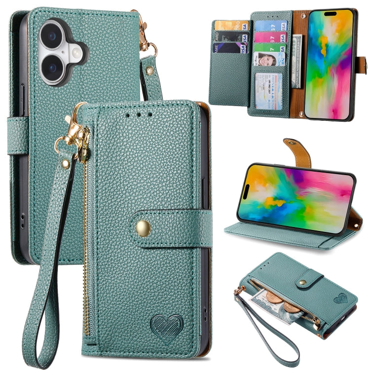 Love Zipper Lanyard Leather Phone Case, Series 1