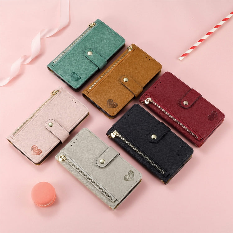 Love Zipper Lanyard Leather Phone Case, Series 6