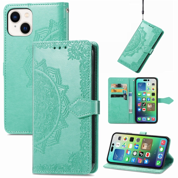 Mandala Flower Embossed Leather Phone Case, Series 1