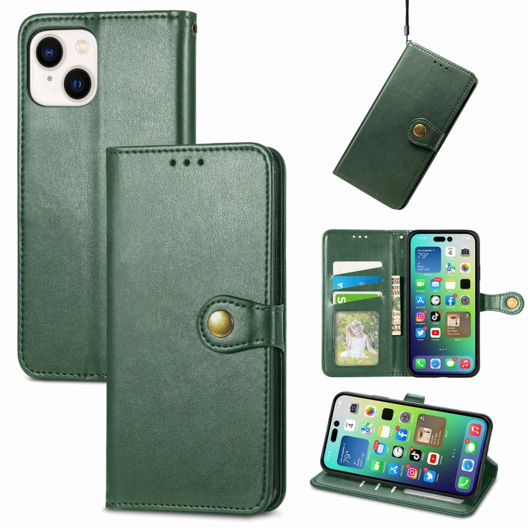 Retro Solid Color Buckle Leather Phone Case