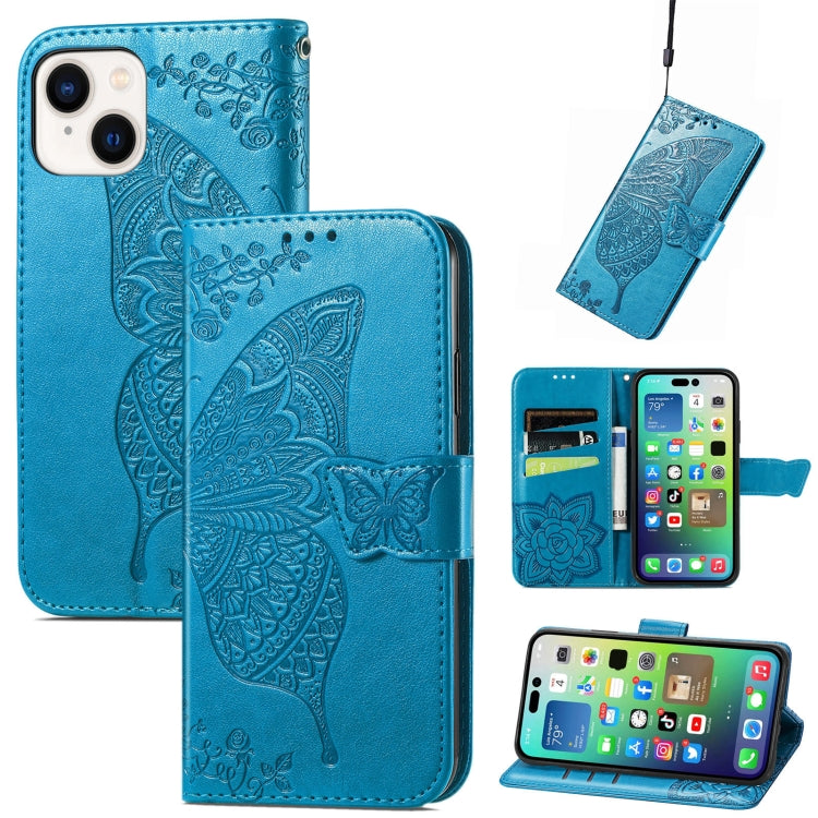 Butterfly Love Flower Embossed Leather Phone Case