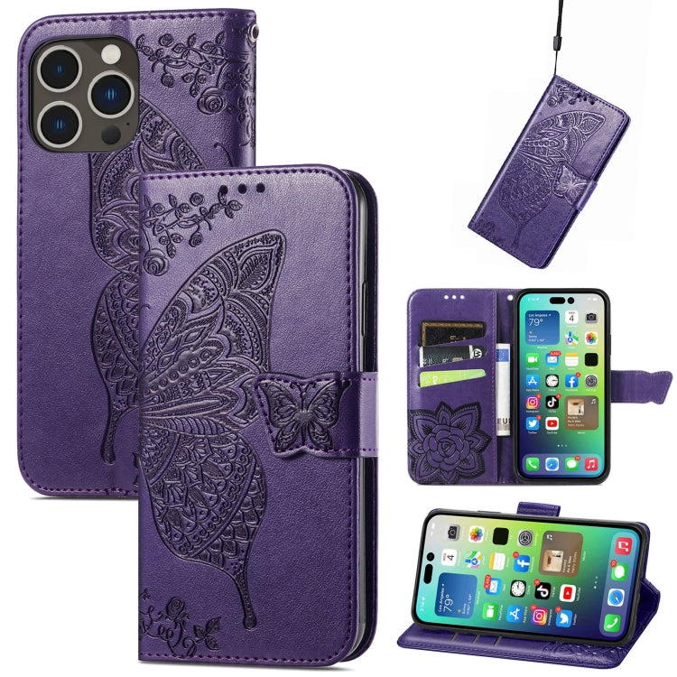 Butterfly Love Flower Embossed Leather Phone Case