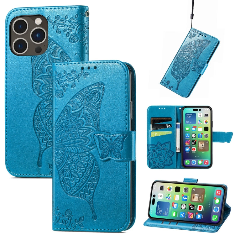 Butterfly Love Flower Embossed Leather Phone Case