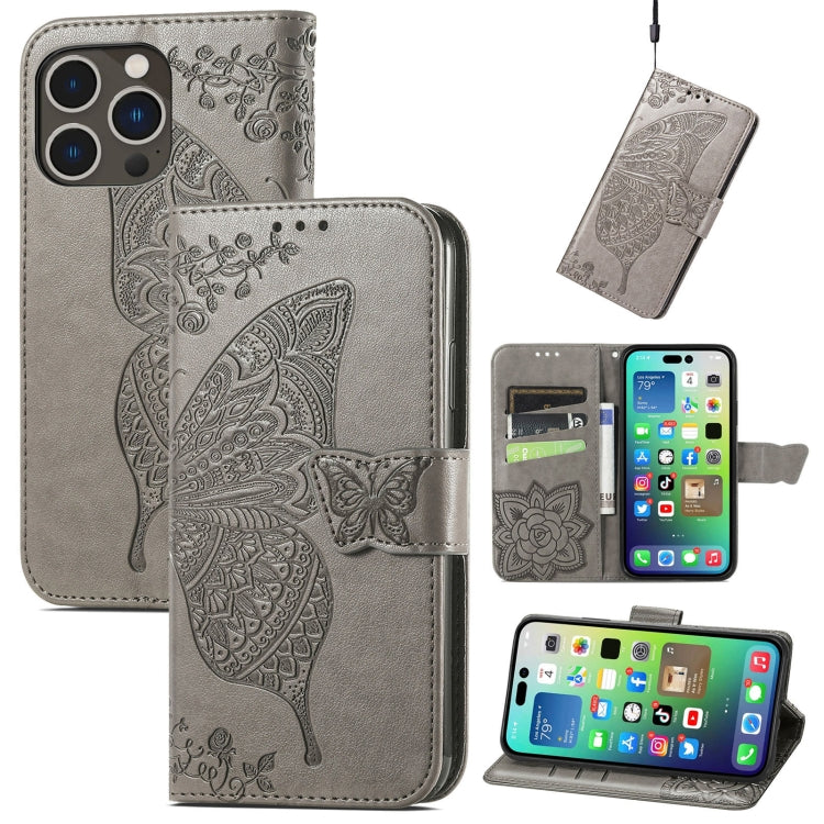 Butterfly Love Flower Embossed Leather Phone Case