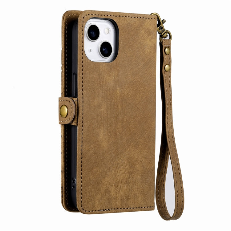 Geometric Zipper Wallet Side Buckle Leather Phone Case, Series 3