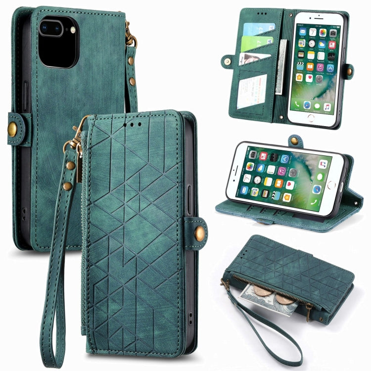 Geometric Zipper Wallet Side Buckle Leather Phone Case, Series 3