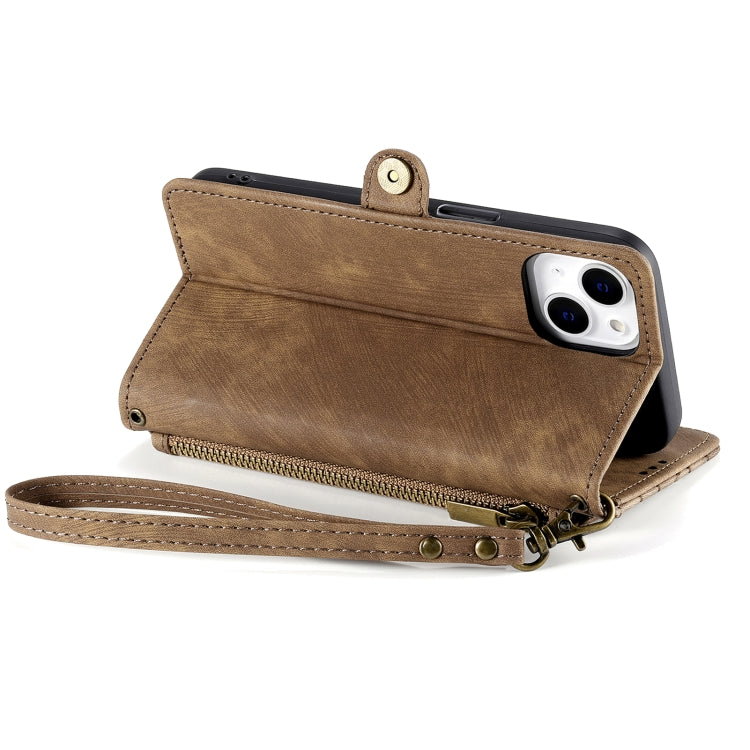 Geometric Zipper Wallet Side Buckle Leather Phone Case, Series 5