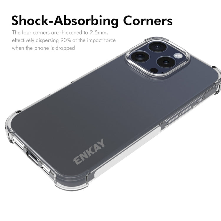 ENKAY Hat-Prince Transparent TPU Shockproof Phone Case, For iPhone 16 Pro Max, For iPhone 16 Pro, For iPhone 16 Plus, For iPhone 16, For iPhone SE 2024, For iPhone 15 Pro Max, For iPhone 15 Pro, For iPhone 15 Plus, For iPhone 15, For MagSafe Battery Pack