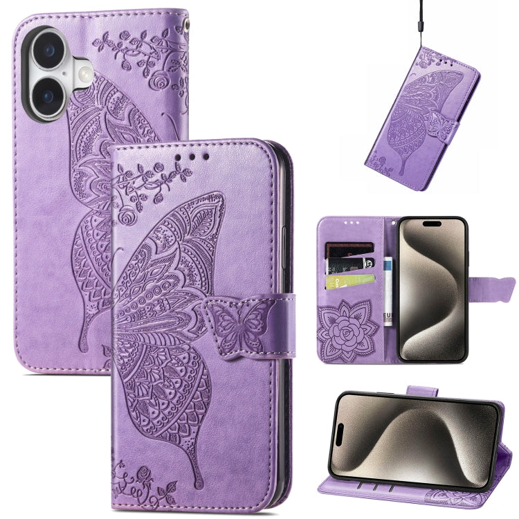 Butterfly Love Flower Embossed Leather Phone Case