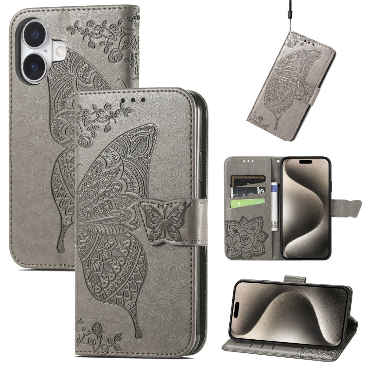 Butterfly Love Flower Embossed Leather Phone Case