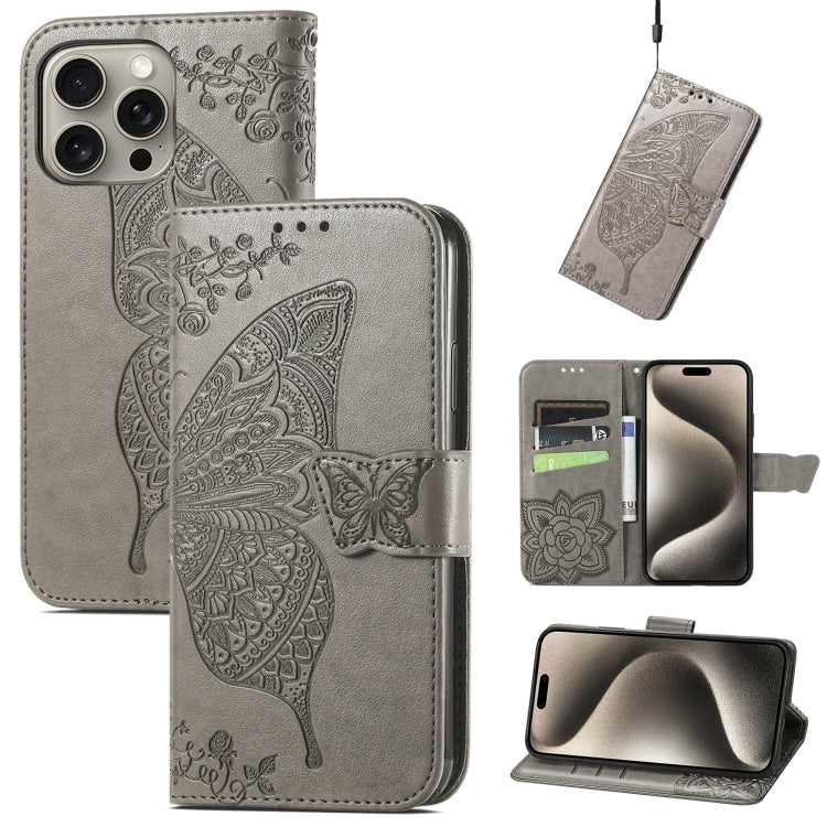 Butterfly Love Flower Embossed Leather Phone Case