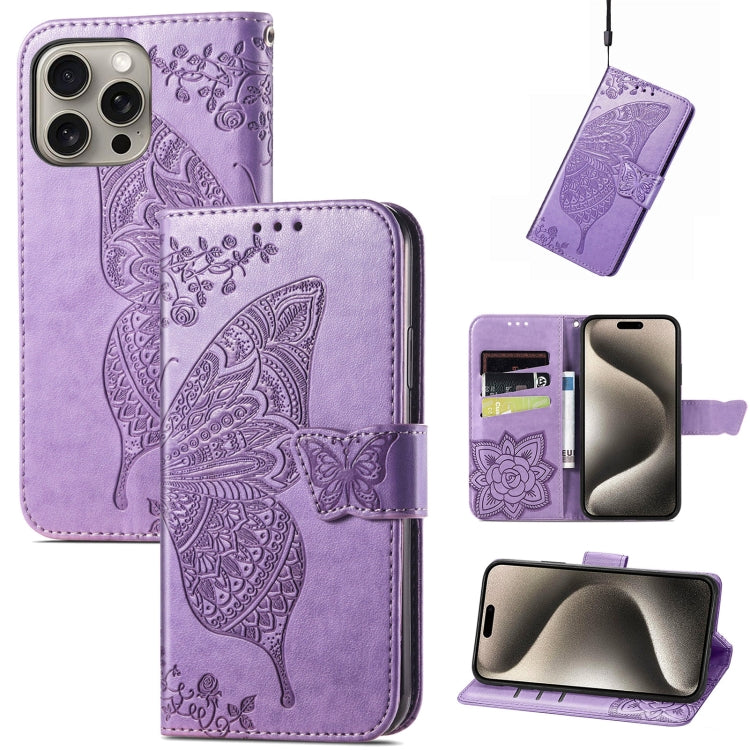 Butterfly Love Flower Embossed Leather Phone Case