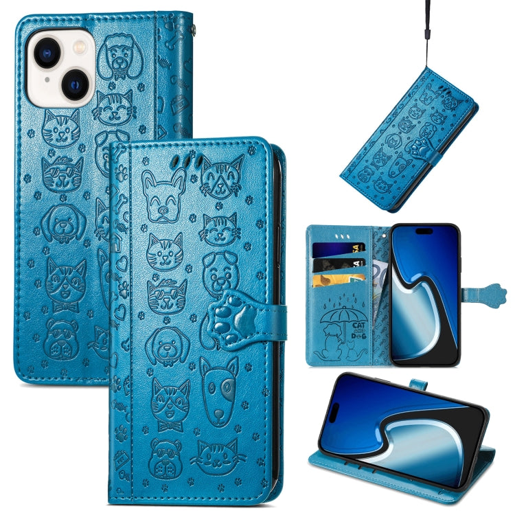 Cat and Dog Embossed Leather Phone Case, Series 2