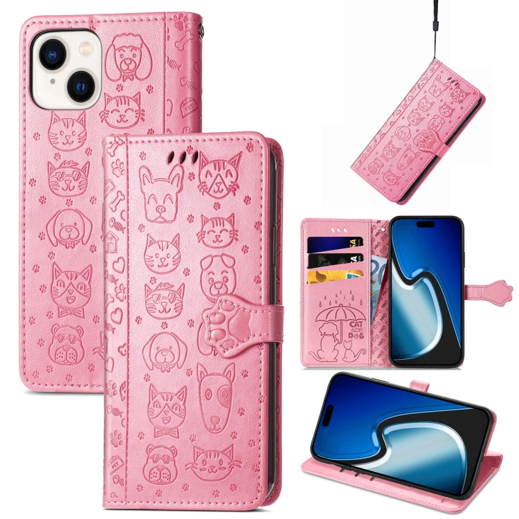 Cat and Dog Embossed Leather Phone Case, Series 2