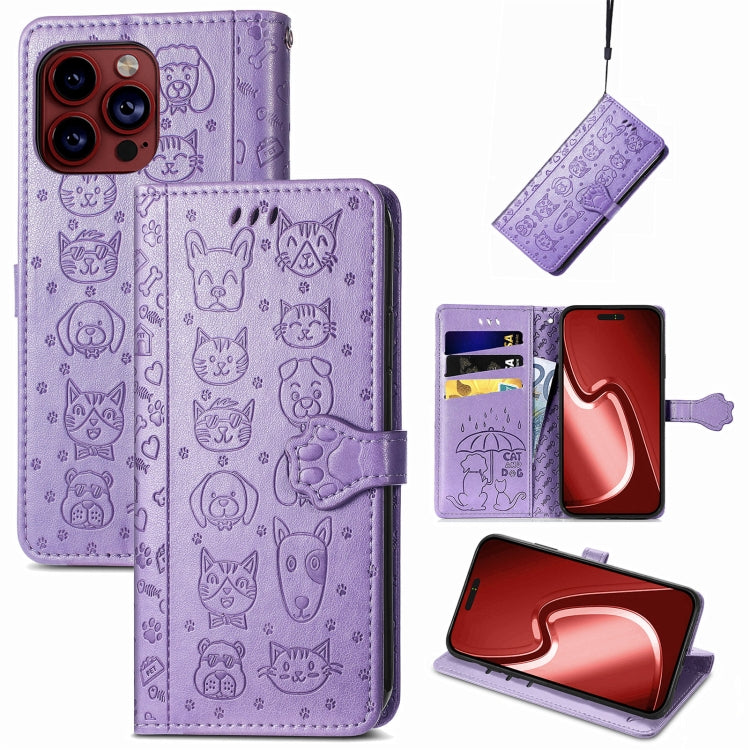 Cat and Dog Embossed Leather Phone Case, Series 1