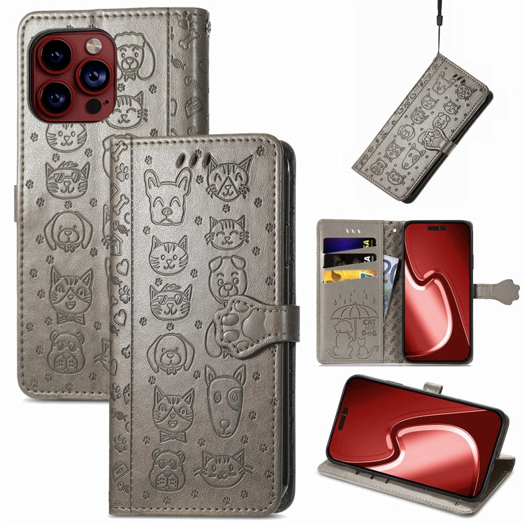 Cat and Dog Embossed Leather Phone Case, Series 1