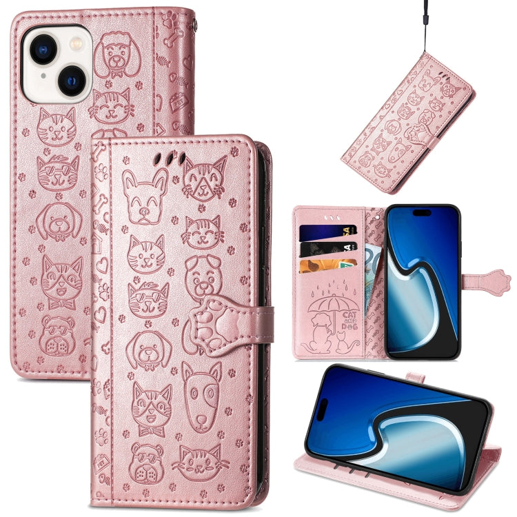 Cat and Dog Embossed Leather Phone Case, Series 1