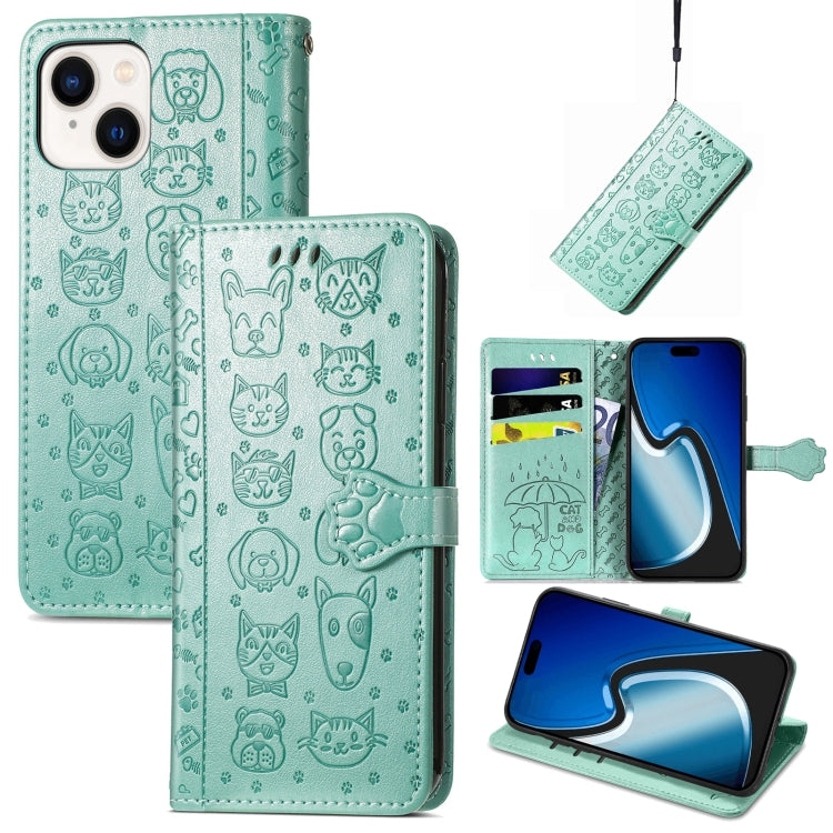 Cat and Dog Embossed Leather Phone Case, Series 1