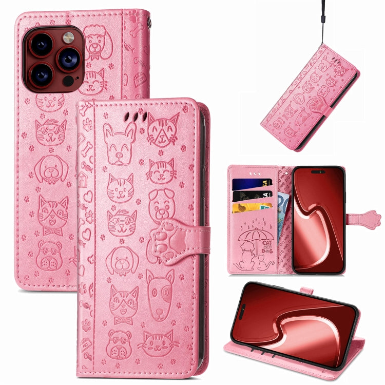 Cat and Dog Embossed Leather Phone Case, Series 3