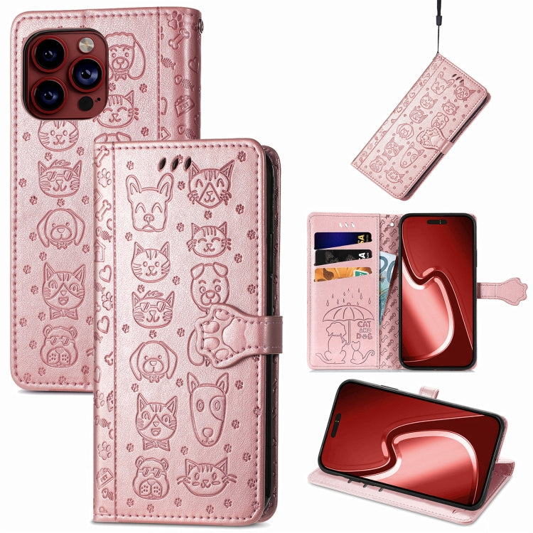 Cat and Dog Embossed Leather Phone Case, Series 3