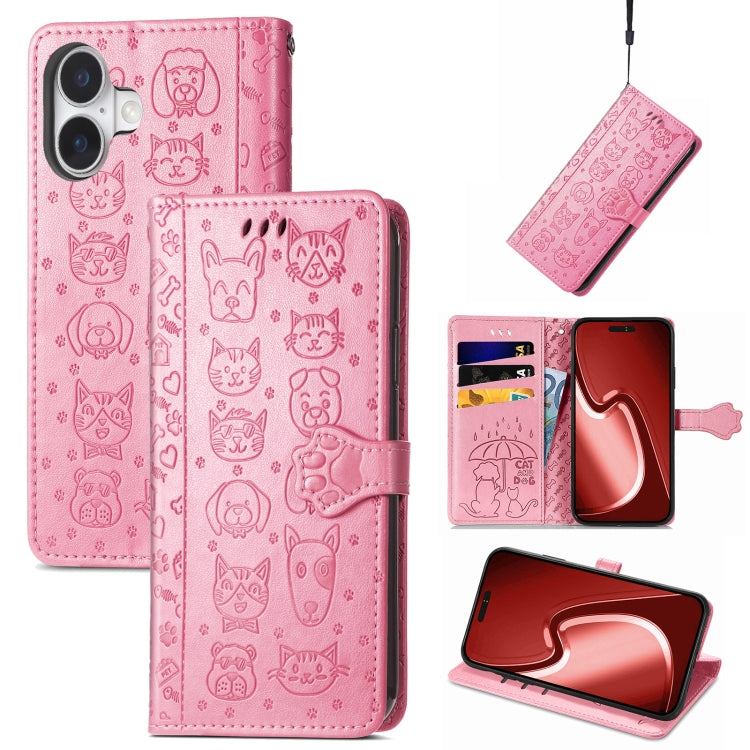 Cat and Dog Embossed Leather Phone Case, Series 3