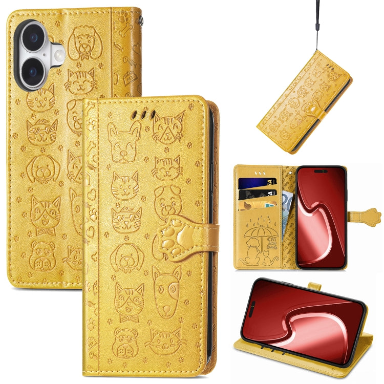 Cat and Dog Embossed Leather Phone Case, Series 3