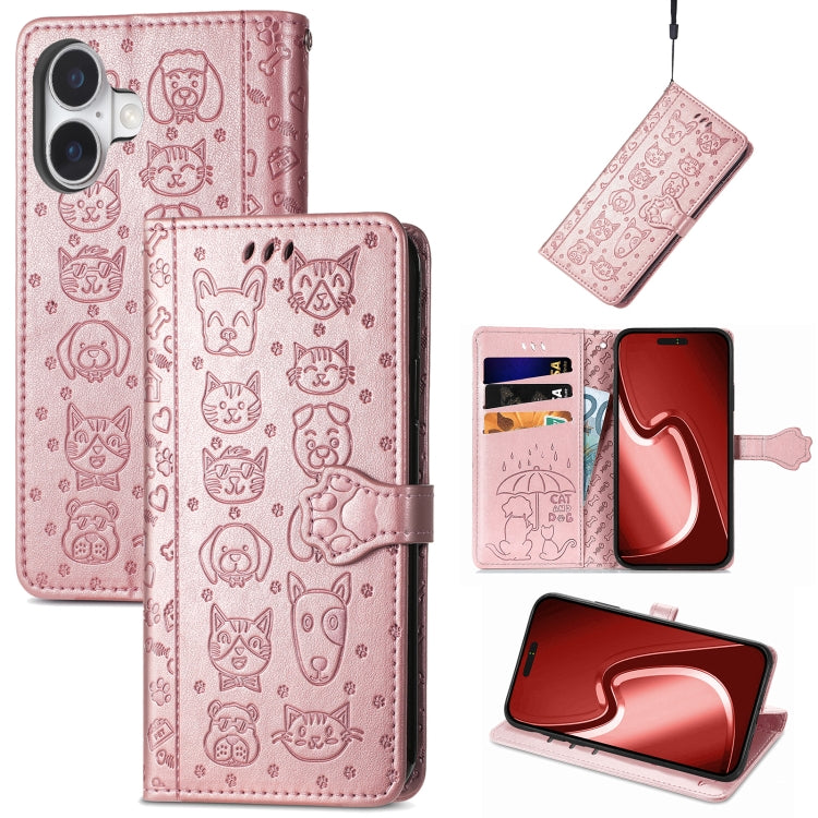 Cat and Dog Embossed Leather Phone Case, Series 3