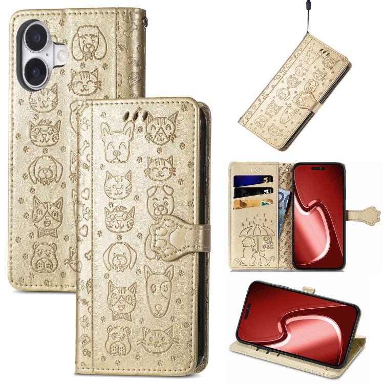 Cat and Dog Embossed Leather Phone Case, Series 1